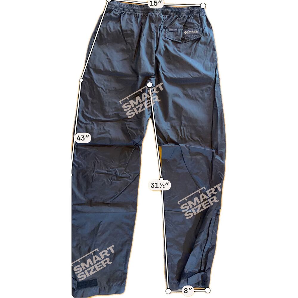 Columbia Men's Packable Rain‎ Pants Black Elastic Waist Adjustable Cuffs M - Picture 2 of 6